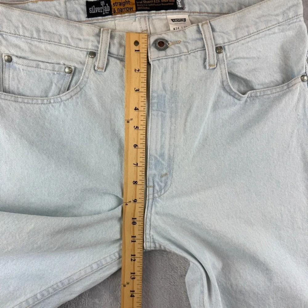 Vintage Levis Silvertab Jeans Mens 34x30 Blue Straight Narrow Light Wash Denim
